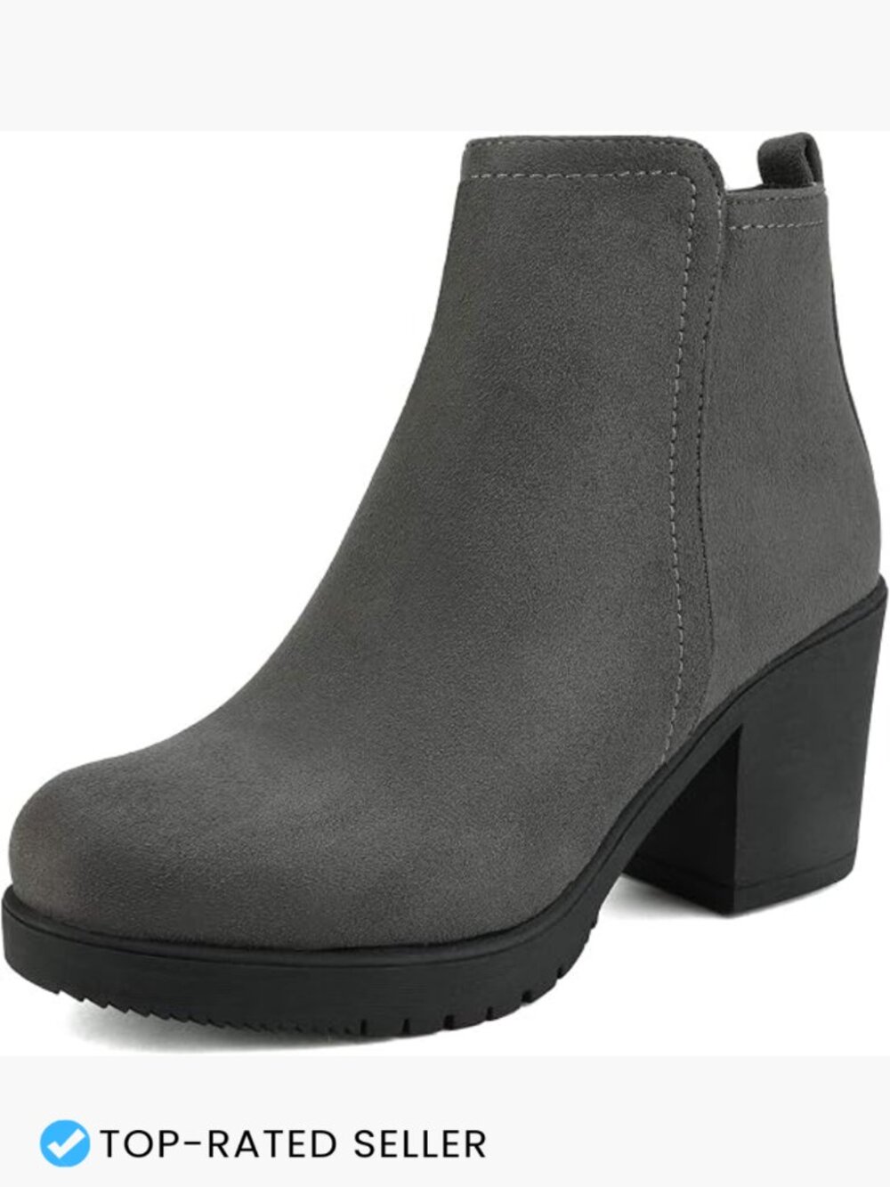 Womens Ankle Boots Chunky Heel Platform Fall Heeled Short Booties Zip